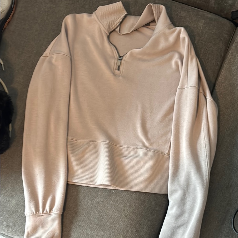 Danskin Beige Quarter-Zip Top